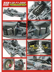 Top Studio: Set de mejora y detallado escala 1/20 - Ferrari F1 2000 Equipo Scuderia Ferrari patrocinado por Marlboro N 3, 4 - Michael Schumacher (DE), Rubens Barrichello (BR) - Campeonato del Mundo FIA de Formula 1 2000 - para las referencias de Tamiya TAM20048 y TAM20049