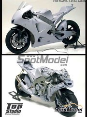 Top Studio: Detail up set 1/12 scale - Yamaha YZR-M1 #46 - Valentino Rossi (IT) - Motorcycle World Championship 2008 - for Tamiya references TAM14104, 14104, TAM14105 and 14105
