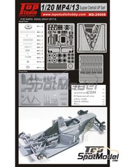 Top Studio: Detail up set 1/20 scale - McLaren Mercedes MP4/13 McLaren Racing Limited Team sponsored by West #9, 10 - Mika Hkkinen (FI), David Coulthard (GB) - FIA Formula 1 World Championship 1998 - photo-etched parts, resin parts, turned metal parts and other materials - for Tamiya references TAM20046, TAM20047 and TAM89718