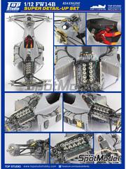 Top Studio: Detail up set 1/12 scale - Williams Renault FW14B with RS4 Engine 1992 - CNC metal parts, photo-etched parts, resin parts, turned metal parts, water slide decals, other materials, assembly instructions and painting instructions - for Tamiya reference TAM12029 image