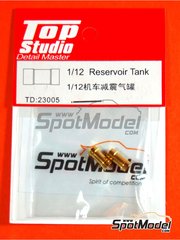 Top Studio: Detail 1/12 scale - Shock absorber reservoir tank - turned metal parts - 2 units