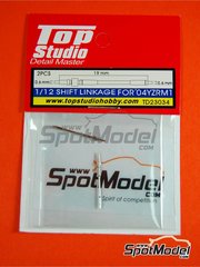 Top Studio: Detalle escala 1/12 - Varilla de cambio para Yamaya YZR-M1 2004 - piezas de metal torneado - para las referencias de Tamiya TAM14098 y TAM14100 - 2 unidades