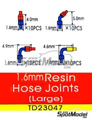 Top Studio: Hose joints - Hose Joints 1,6 mm - resin parts - 40 units