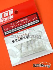 Top Studio: Footpeg 1/12 scale - Yamaha YZR-M1 2005, 2006, 2007, 2008, 2009 and 2010 - resin parts - for Tamiya references TAM12636, TAM14098, TAM14100, TAM14104, TAM14105, TAM14114, TAM14115, TAM14116, TAM14116.OUTLET, TAM14117, TAM14119, TAM14120 and TAM14128