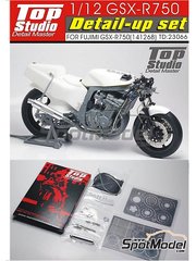 Top Studio: Detail up set 1/12 scale - Suzuki GSX-R750  - metal parts and photo-etched parts - for Fujimi references FJ141268 and 14126