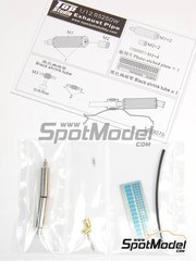 Top Studio: Exhaust 1/12 scale - Honda RS250RW - metal parts and photo-etched parts - for Hasegawa references 21501, BK-1, 21702 and 21769