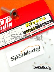 Top Studio: Rivets - 1.0mm rivets - turned metal parts - 20 units