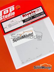 Top Studio: Rivets - 0.4mm rivets - turned metal parts - 20 units