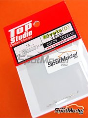 Top Studio: Rivets - 0.8mm rivets - turned metal parts - 20 units