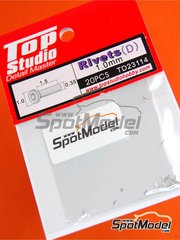 Top Studio: Rivets - 1.0mm rivets - turned metal parts - 20 units