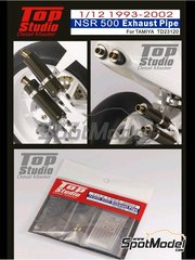 Top Studio: Exhaust 1/12 scale - Honda NSR500 - Motorcycle World Championship 1993, 1994, 1995, 1996, 1997, 1998, 1999, 2000, 2001 and 2002 - metal parts and photo-etch - for Tamiya kits