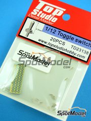 Top Studio: Detail 1/12 scale - Toggle switch - photo-etched parts and turned metal parts - 20 units
