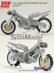 Top Studio: Detail up set 1/12 scale - Honda NSR500 - Motorcycle World Championship 1989 - photo-etched parts, metal parts, resins - for Hasegawa references 21504, BK-4 and 21714