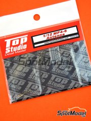 Top Studio: Antenna 1/12 scale - McLaren Honda MP4/6 - photo-etched parts, turned metal parts, other materials and assembly instructions - for Tamiya references TAM12028, TAM49571 and TAM89721