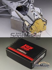 Top Studio: Set de mejora y detallado escala 1/12 - McLaren Honda MP4/6 - piezas de metal mecanizado, manual de instrucciones, piezas de metal, fotograbados, piezas de resina, piezas de metal torneado y otros materiales - para las referencias de Tamiya TAM12028, TAM49571 y TAM89721