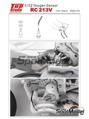 Top Studio: Oxygen sensor 1/12 scale - Honda RC213V - photo-etched parts, turned metal parts and other materials - for Tamiya reference TAM14130