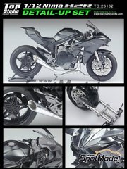 Top Studio: Detail up set 1/12 scale - Kawasaki Ninja H2R - photo-etched parts, turned metal parts, other materials and assembly instructions - for Tamiya reference TAM14131 image