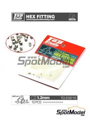 Top Studio: Tuercas - Tuerca hexagonal de 1.2mm para rcores y uniones - piezas de metal mecanizado - 10 unidades