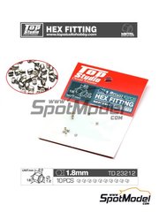 Top Studio: Nuts - Hex fitting 1.8mm for hydraulic pipe joints - CNC metal parts - 10 units