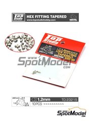 Top Studio: Tuercas - Tuerca hexagonal achaflanada de 1.2mm para latiguillos - piezas de metal mecanizado - 10 unidades