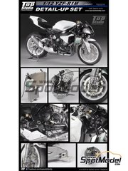 Top Studio: Set de mejora y detallado escala 1/12 - Yamaha YZF-R1M - fotograbados, piezas de resina, piezas de metal torneado, otros materiales y manual de instrucciones - para las referencias de Tamiya TAM14133, HC-14133 y TMY14133