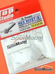 Top Studio: Nuts - Hex nut with bolt 0.7mm - metal parts - 10 units image