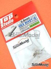 Top Studio: Nuts - Hex nut with bolt 0.8mm - metal parts - 10 units image