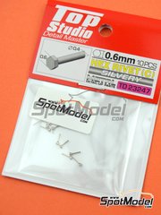 Top Studio: Tuercas - Tuerca hexagonal de 0.6mm - piezas de metal - 10 unidades