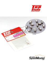 Top Studio: Nuts - Hex fitting trumpet shaped 1.1mm for hydraulic pipes - metal parts - 10 units