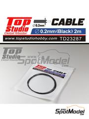 Top Studio: Cable de buja - Cable negro de 0,2 mm de dimetro y 2 m de largo
