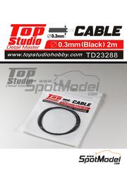Top Studio: Piping cord - Black wire 0,3 mm diameter and 2 meters long