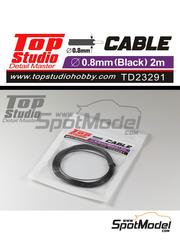 Top Studio: Cable de buja - Cable negro de 0,8 mm de dimetro y 2 m de largo