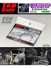 Top Studio: Detail 1/12 scale - MotoGP rear brake line & clutch line - CNC metal parts, other materials and assembly instructions - 2 units