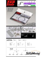 Top Studio: Hose joints - AN Fitting set 0.8mm - resin parts, turned metal parts, other materials and assembly instructions