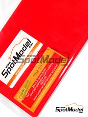 Tuner Model Manufactory: Detail - Adhesive seat belt cloth 145 x 85 mm red color - small pattern - 2mm, 2.5mm, 3 mm