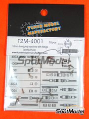 Tuner Model Manufactory: Detail - Threaded hex rivets 1.0mm with flange slotted type - metal pieces - 20 units