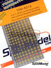 Tuner Model Manufactory: Detail - 0.6 to 1.40 mm cross type rivets - photo-etched parts