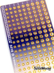 Tuner Model Manufactory: Detail - 0.6 to 1.40 mm round rivets with hex flanges - photo-etched parts