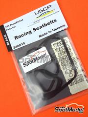 USCP: Cinturones escala 1/24 - Arneses de competicin con cincha negra - fotograbados, tela de cinturones y manual de instrucciones - 2 unidades