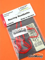USCP: Seatbelts 1/24 scale - Red racing seatbelts - photo-etched parts, seatbelt fabric and placement instructions - 2 units
