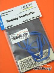 USCP: Seatbelts 1/24 scale - Blue racing seatbelts - photo-etched parts, seatbelt fabric and assembly instructions - 2 units