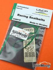 USCP: Cinturones escala 1/24 - Arneses de competicin con cincha verde - fotograbados y tela de cinturones - 2 unidades