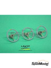 USCP: Steering wheel 1/24 scale - Sport Steering Wheels - 3D printed parts, photo-etched parts and water slide decals - 3 units