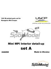 USCP: Detail up set 1/24 scale - Mini MPI Interior detail-up set A - 3D printed parts - for Hasegawa references 20671, 20694, 20721, 20765, 21154, HC54,  HC-54, 21157 and HC57 - 1 units