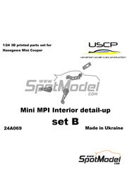 USCP: Detail up set 1/24 scale - Mini MPI Interior detail-up set B - 3D printed parts - for Hasegawa references 20671, 20694, 20721, 20765, 21154, HC54,  HC-54, 21157 and HC57 - 1 units