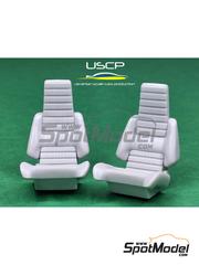 USCP: Asientos escala 1/24 - Asientos de calle con textura para Renault 5 Turbo - piezas de resina - para la referencia de Tamiya TAM24368 - 2 unidades