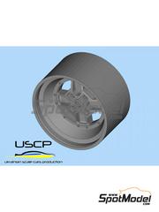 USCP: Rims and tyres set 1/24 scale - Abarth 131 Rally 14 inch - 3D printed parts and rubber parts - 4 units image