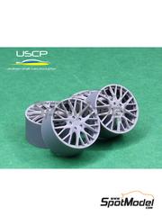 USCP: Rims and tyres set 1/24 scale - Porsche Panamera Sport Design 21 inch - 3D printed parts and rubber parts - 4 units
