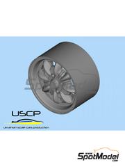 USCP: Rims and tyres set 1/24 scale - Minilite Double Fin 14 inch - 3D printed parts and rubber parts - 4 units image