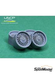USCP: Rims and tyres set 1/24 scale - BBS RC090 (BMW Styling 5) 17 inches - 3D printed parts and rubber parts - 4 units